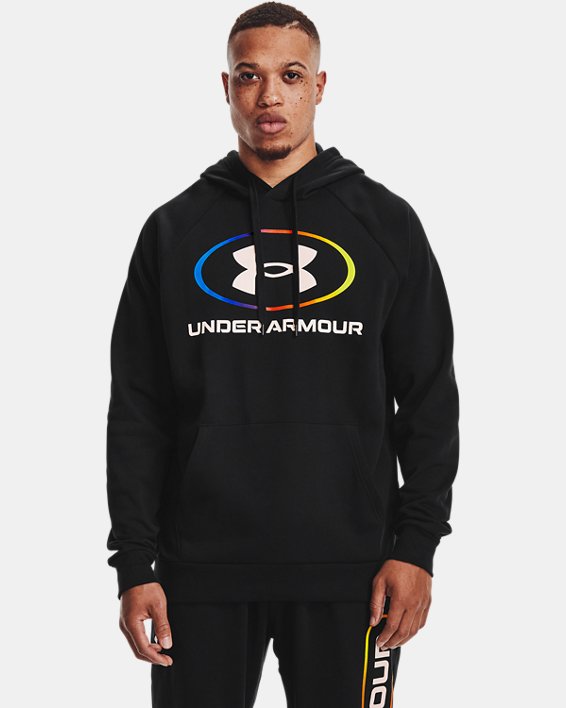 Men's UA Rival Fleece Lockertag Hoodie, Black, pdpMainDesktop image number 0